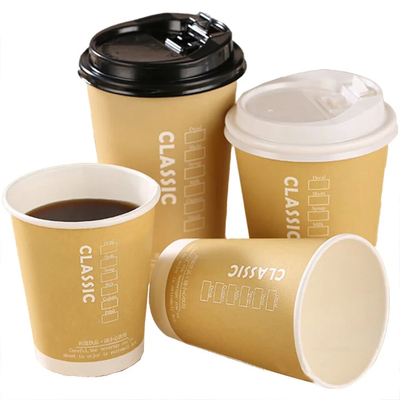 Bicchierini Caffe ถ้วยกระดาษ 8oz/12oz/14oz/16oz/22oz ถ้วยกระดาษคาร์ฟท์สองผนังสําหรับเครื่องดื่มร้อน
